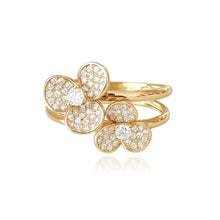 Load image into Gallery viewer, Diamond Flowers Double Band Ring