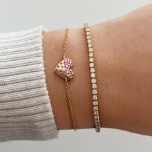 Load image into Gallery viewer, Dripping Scattered Gemstone Heart Bracelet