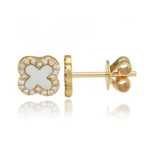Load image into Gallery viewer, Clover Diamond Stud Earrings
