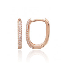 Load image into Gallery viewer, Small Reversible Pave Dome Oval Huggies