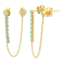 Load image into Gallery viewer, Drop Bezels Chain Earrings