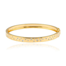 Load image into Gallery viewer, Scattered Diamonds Gold Bangle