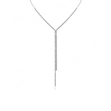 Load image into Gallery viewer, Double Chain Lariat Tennis Necklace