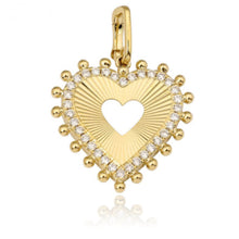 Load image into Gallery viewer, Fluted Spike Heart Pave Charm
