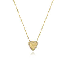 Load image into Gallery viewer, Medium Fluted Pave Heart Necklace