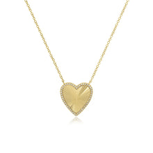 Load image into Gallery viewer, Large Fluted Pave Heart Necklace
