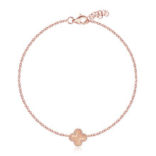 Load image into Gallery viewer, Fluted Pave Outline Clover Bracelet