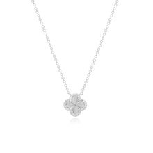 Load image into Gallery viewer, Fluted Pave Outline Clover Necklace