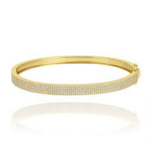 Load image into Gallery viewer, Five Line Pave Bangle