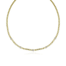 Load image into Gallery viewer, Spaced Diamond Round Golden Necklace