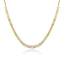 Load image into Gallery viewer, Graduated Bezel Diamond and Gold Disc Chain Necklace