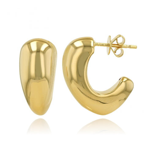 Golden Open Hoop Earrings Yellow Gold