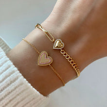 Load image into Gallery viewer, Fluted Outline Pave Heart Bracelet