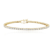 Load image into Gallery viewer, 3cts classic diamond tennis bracelet in 14k gold, a timeless piece of luxury jewelry.