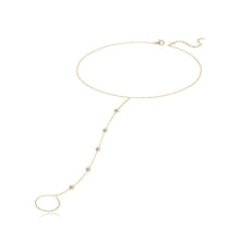 Load image into Gallery viewer, Five Round Bezel Diamond Hand Chain—elegant design with bezel-set diamonds for a chic look