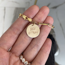 Load image into Gallery viewer, Personalized Gold Disc Charm