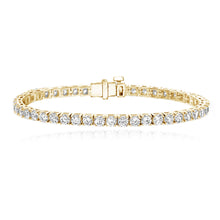 Load image into Gallery viewer, 7cts tennis bracelet in 14k gold with diamonds, elegant custom jewelry for women.