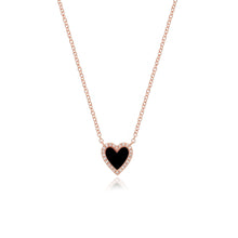 Load image into Gallery viewer, Small Pave Outline Stone Heart Necklace