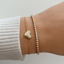 Load image into Gallery viewer, Elegant Heart Chain Bracelet with Dripping Gemstone