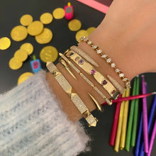 Load image into Gallery viewer, Thick Pave with Spikes Bangle