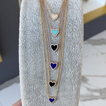 Load image into Gallery viewer, Small Pave Outline Stone Heart Necklace
