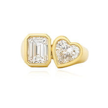 Load image into Gallery viewer, Jumbo Bezel Two Lab Diamonds Ring