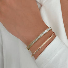 Load image into Gallery viewer, Baguette and Diamond Bangle