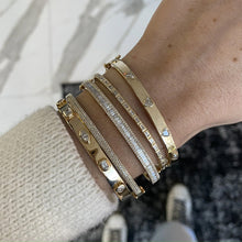 Load image into Gallery viewer, Baguette and Diamond Bangle