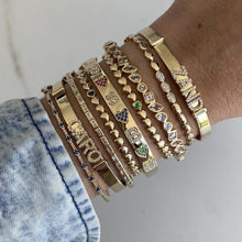 Load image into Gallery viewer, Multi Shape Bezel White Topaz Bangle