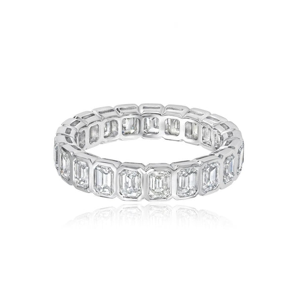 Bridal Bezel Emerald Eternity Ring