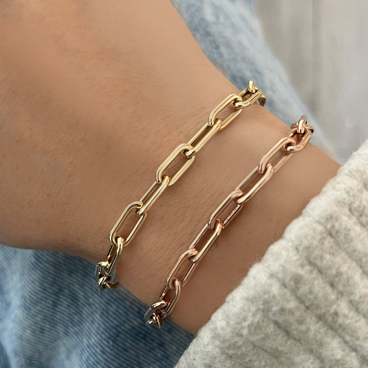 Rounded Paperclip Chain Bracelet – Alev Jewelry