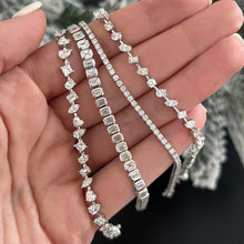 Load image into Gallery viewer, Bezel Emerald Cut Diamond Tennis Bracelet