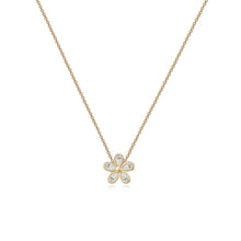 Load image into Gallery viewer, Pear Bezel Flower Chain Necklace