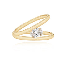 Load image into Gallery viewer, Solitaire Diamond Double Wrap Ring in gold, a refined choice in luxury fine jewelry.