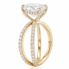 Load image into Gallery viewer, Diamond Reverse Split Shank Pave Band Engagement Ring