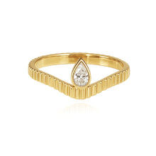 Load image into Gallery viewer, Curved Fluted Solitaire Diamond Ring
