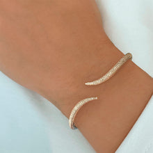 Load image into Gallery viewer, Curved Pave Claw Bangle