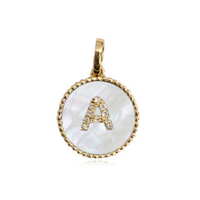 Load image into Gallery viewer, Diamond Initial Round Stone Charm