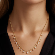 Load image into Gallery viewer, Dangling Baguette and Pear Drop Ball Necklace