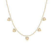 Load image into Gallery viewer, Dangling Dripping Scattered Hearts Necklace