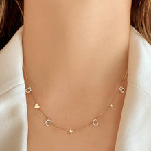 Load image into Gallery viewer, Dangling Initial Necklace with Charms