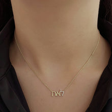 Load image into Gallery viewer, Diamond Initial and Gold Hebrew Name Necklace