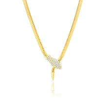 Load image into Gallery viewer, Diamond Snake Emerald Eyes Necklace
