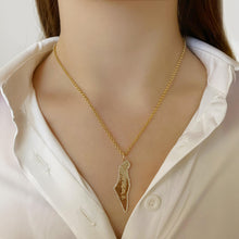 Load image into Gallery viewer, Diamond Pave Outline Map of Israel