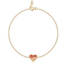 Load image into Gallery viewer, Dripping Scattered Gemstone Heart Bracelet