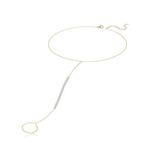 Load image into Gallery viewer, Diamond bar hand chain crafted in 14k gold, perfect for modern luxury fine jewelry lovers.
