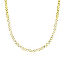 Load image into Gallery viewer, Round Diamonds Bezel Golden Necklace