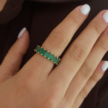 Load image into Gallery viewer, Emerald Eternity Ring Emerald Cut