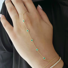 Load image into Gallery viewer, Five Round Bezel Gemstones Hand Chain