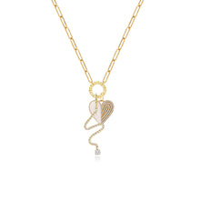 Load image into Gallery viewer, Gold Fluted Clasp Paperclip Necklace